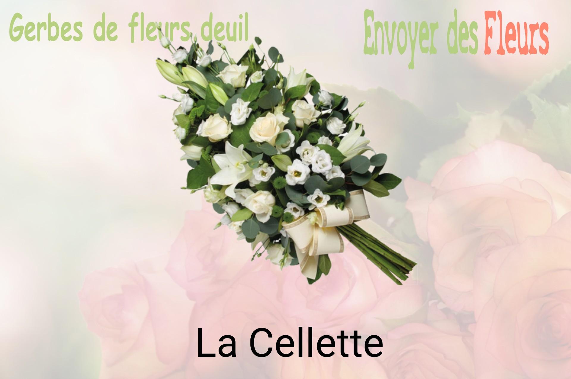 Gerbe de fleurs de deuil livrée à La Cellette